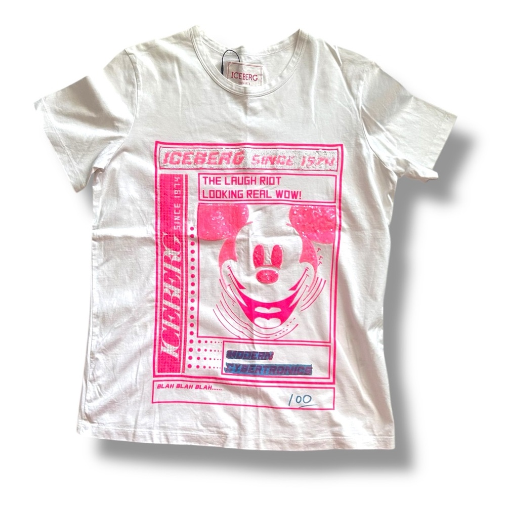 Iceberg White with Pink Sequin Disney Tshirt